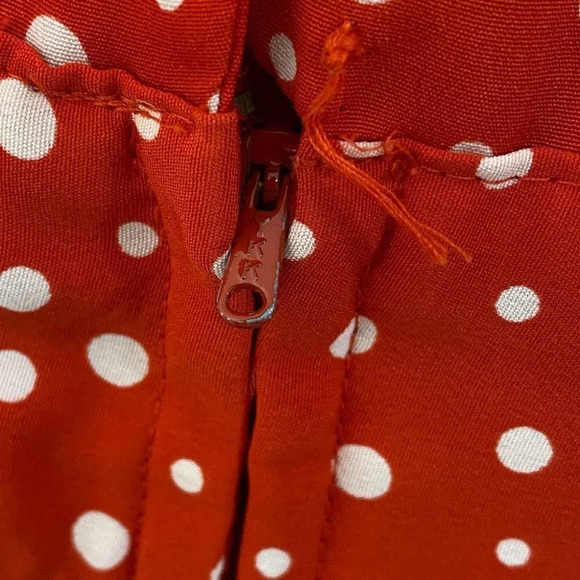 Vintage Dress Allison Smith Red Dot Button Back Sheath - Picture 6 of 9